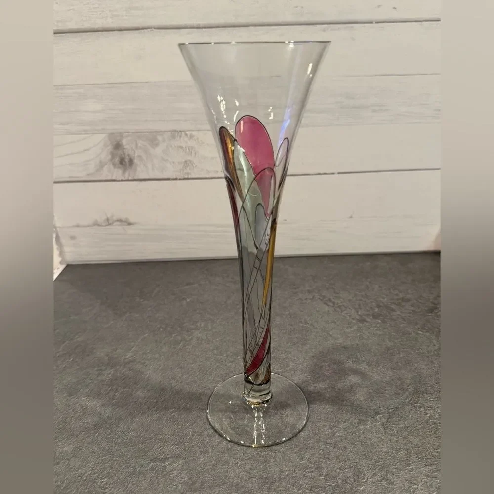 EUROGLASS Romanian Handmade - Mouth blowed Mosaic-Stained Glass Vase
